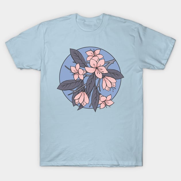 Pink and Blue Sakura T-Shirt by Olooriel